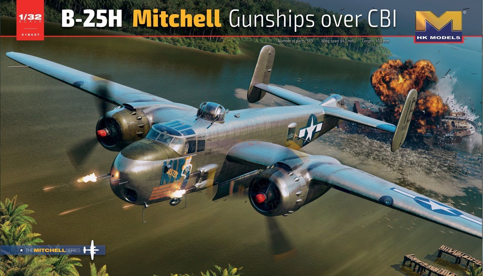 Hong Kong Models 1/32 B-25H Mitchell Gunships over CBI Plastic Model Kit