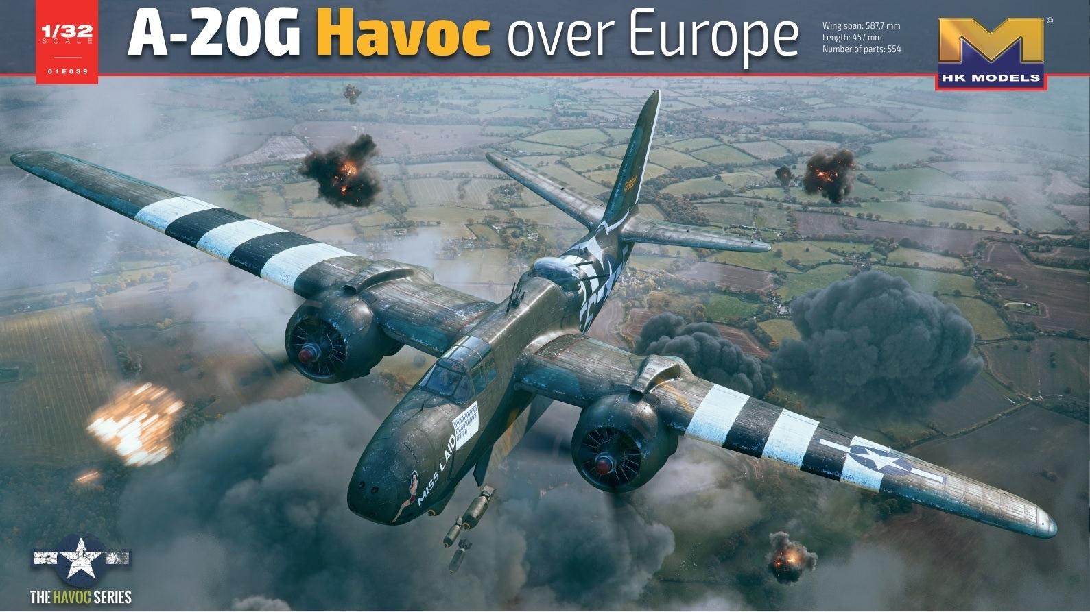 Hong Kong Model 1/32 A-20G Boston Havoc Over Europe Plastic Model Kit
