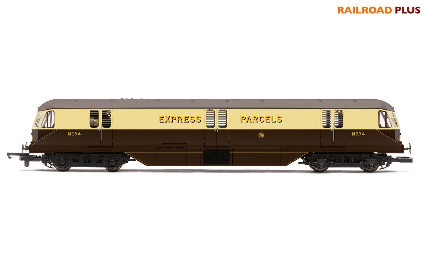 R30384 HORNBY RAILROAD PLUS GWR, BO-BO, NO. 34 PARCELS CAR - ERA 3 Hornby