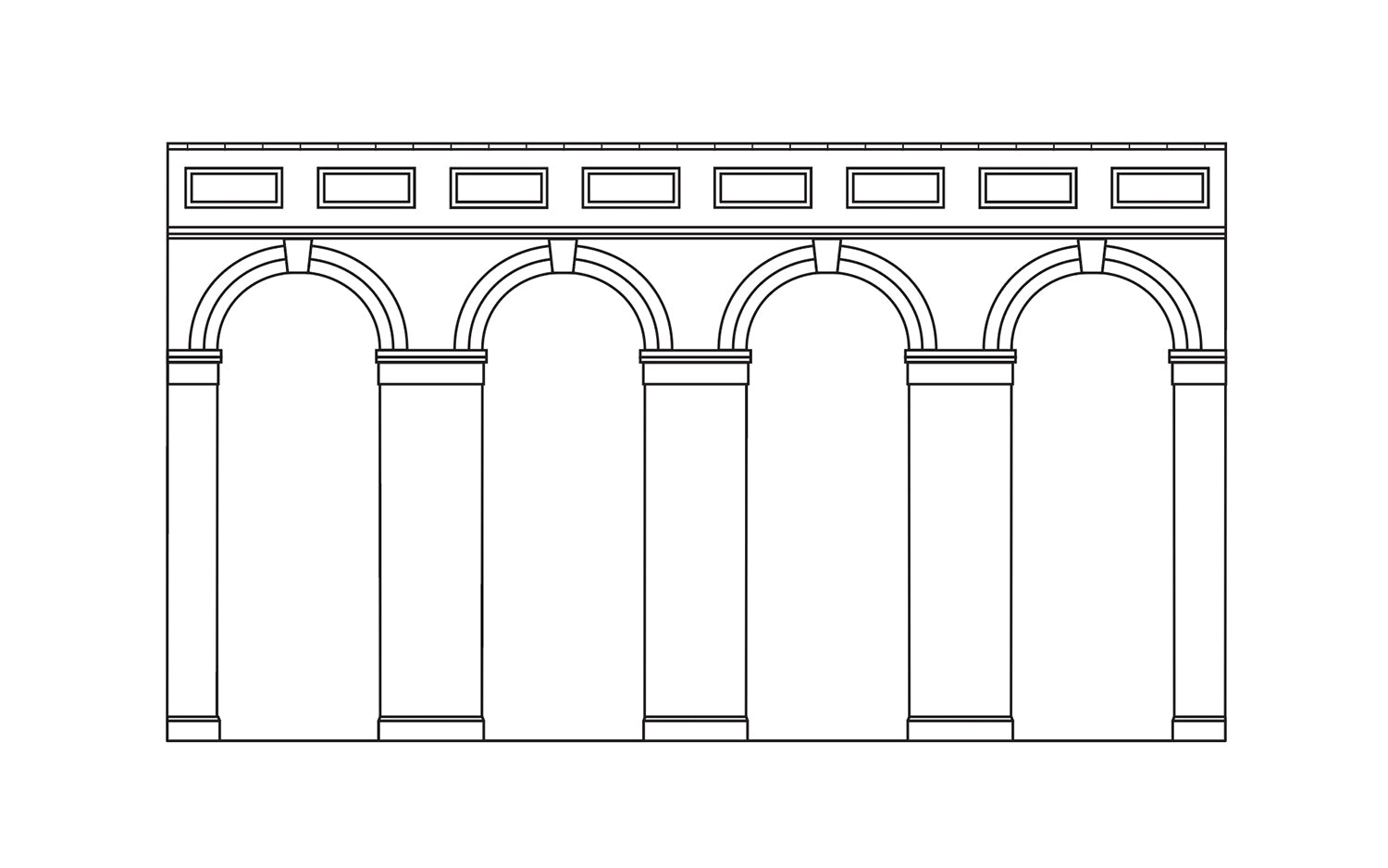 R7373 HORNBY HIGH LEVEL ARCHED RETAINING WALLS X 2 (ENGINEERS BLUE BRICK) Hornby