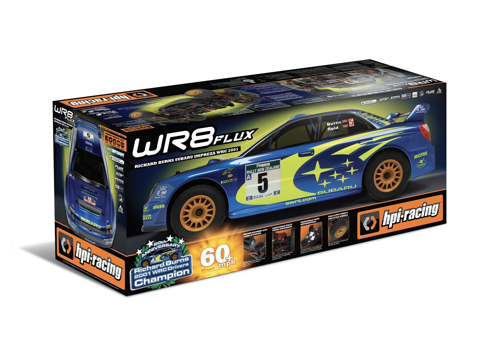 HPI 1/8 WR8 Flux 2001 WRC Subaru Impreza 4WD Brushless Rally Car HPI-160943 HPI