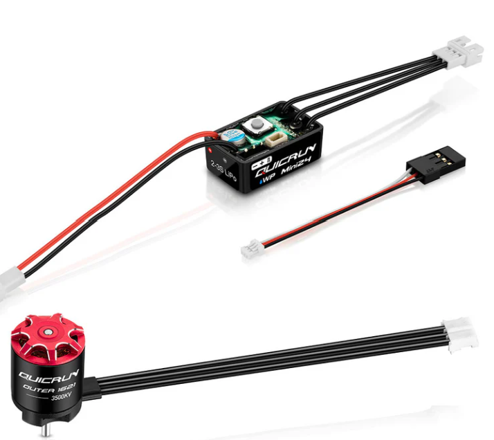 HW38020436 COMBO-QR WP-MINI24 & Outer 1621SL-3500KV 1/24 SCALE CRAWLER HOBBYWING