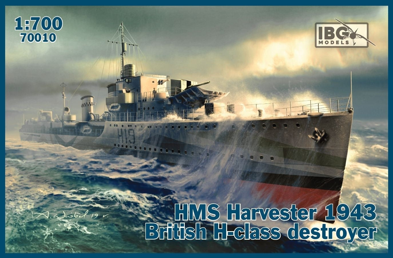 IBG70010 IBG 1/700 HMS Harvester 1943 British H-class Destroyer Plastic Model Kit IBG Models