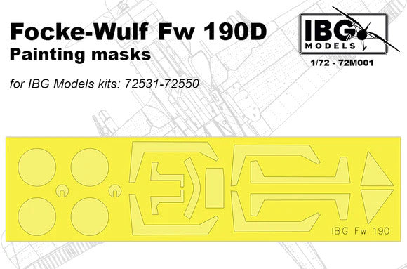 IBG72M001 IBG 1/72 Fw190D Painting Masks IBG Models