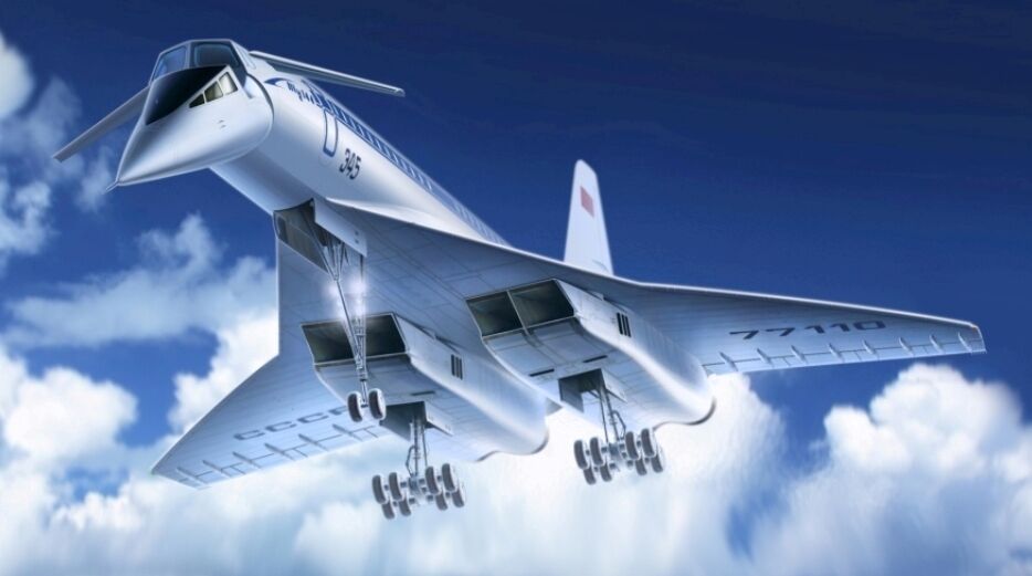 ICM 1/144 Tupolev-144 Soviet Supersonic Passenger Aircraft Plastic Model Kit