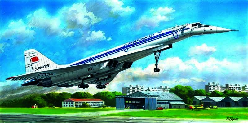ICM 1/144 Tupolev-144D Soviet Supersonic Passenger Aircraft Plastic Model Kit