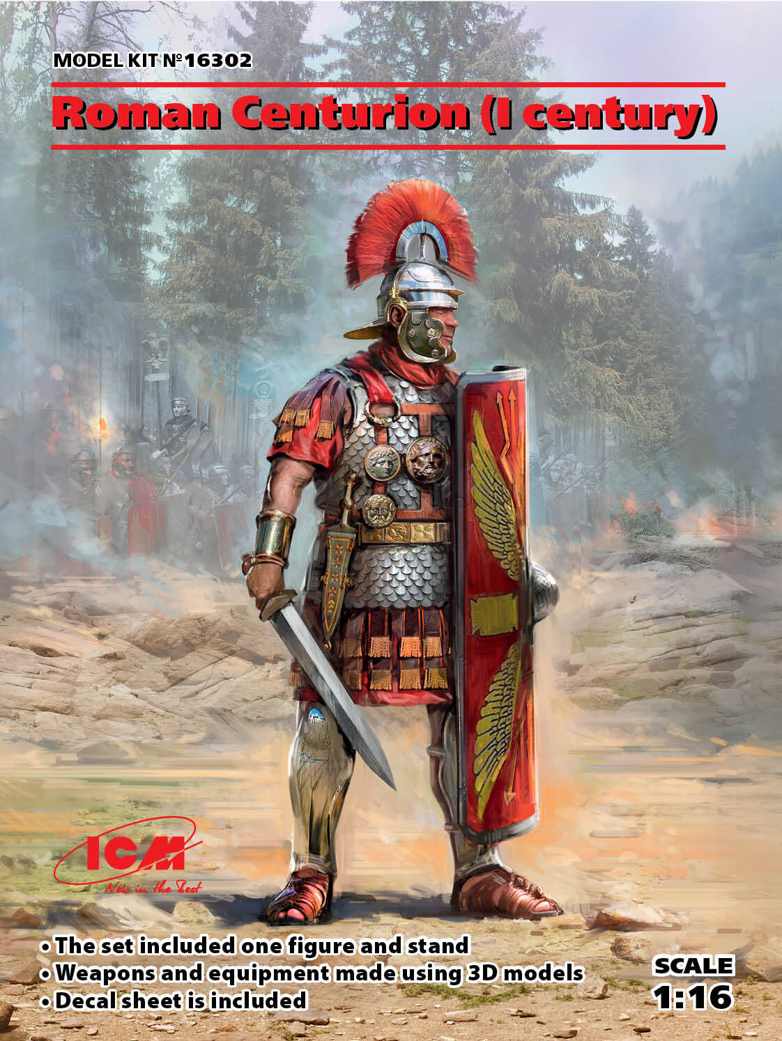 ICM 1/16 Roman Centurion (I century) Plastic Model Kit ICM16302