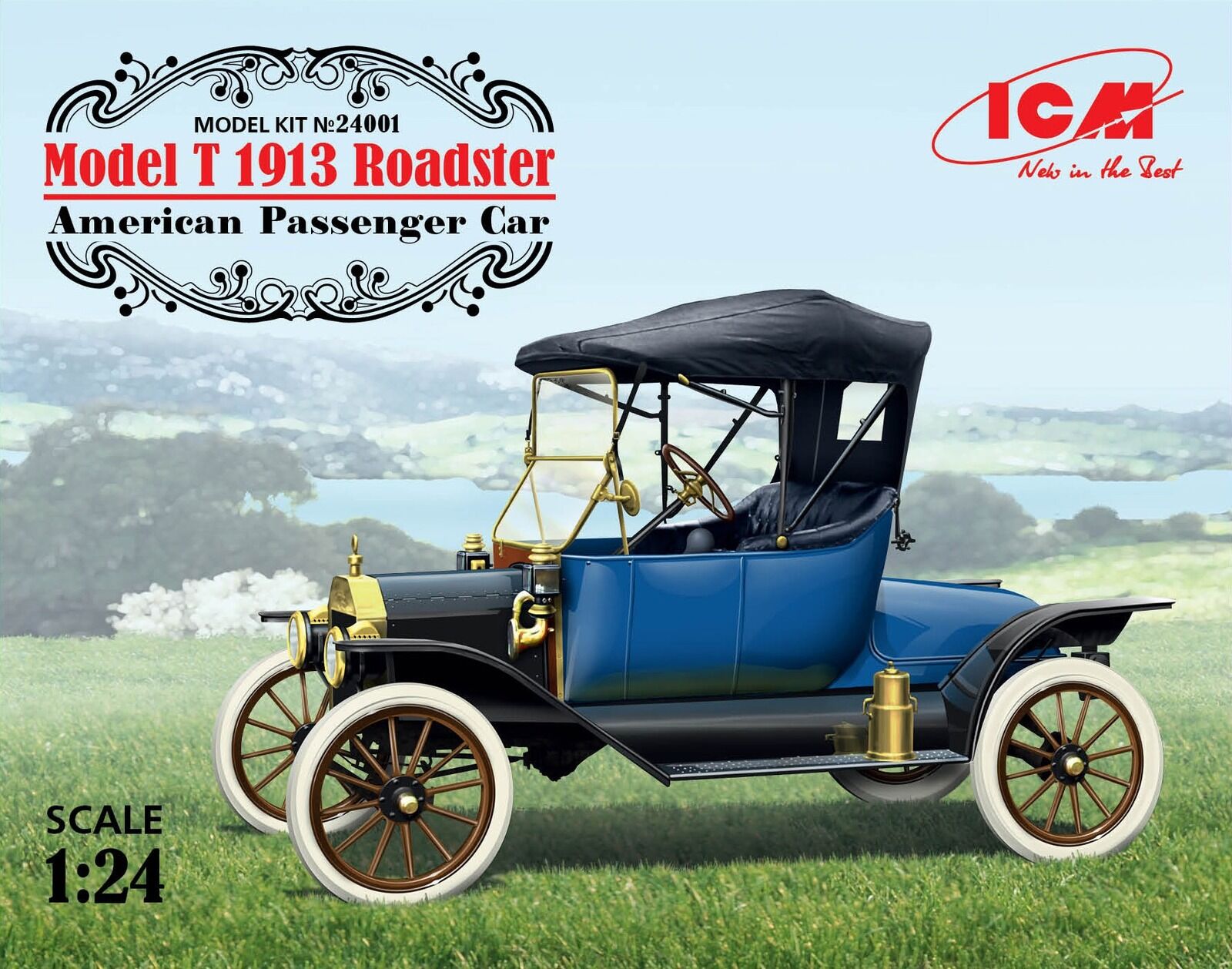 ICM 1/24 Model T 1913 Roadster American Passenger Car Plastic Model Kit
