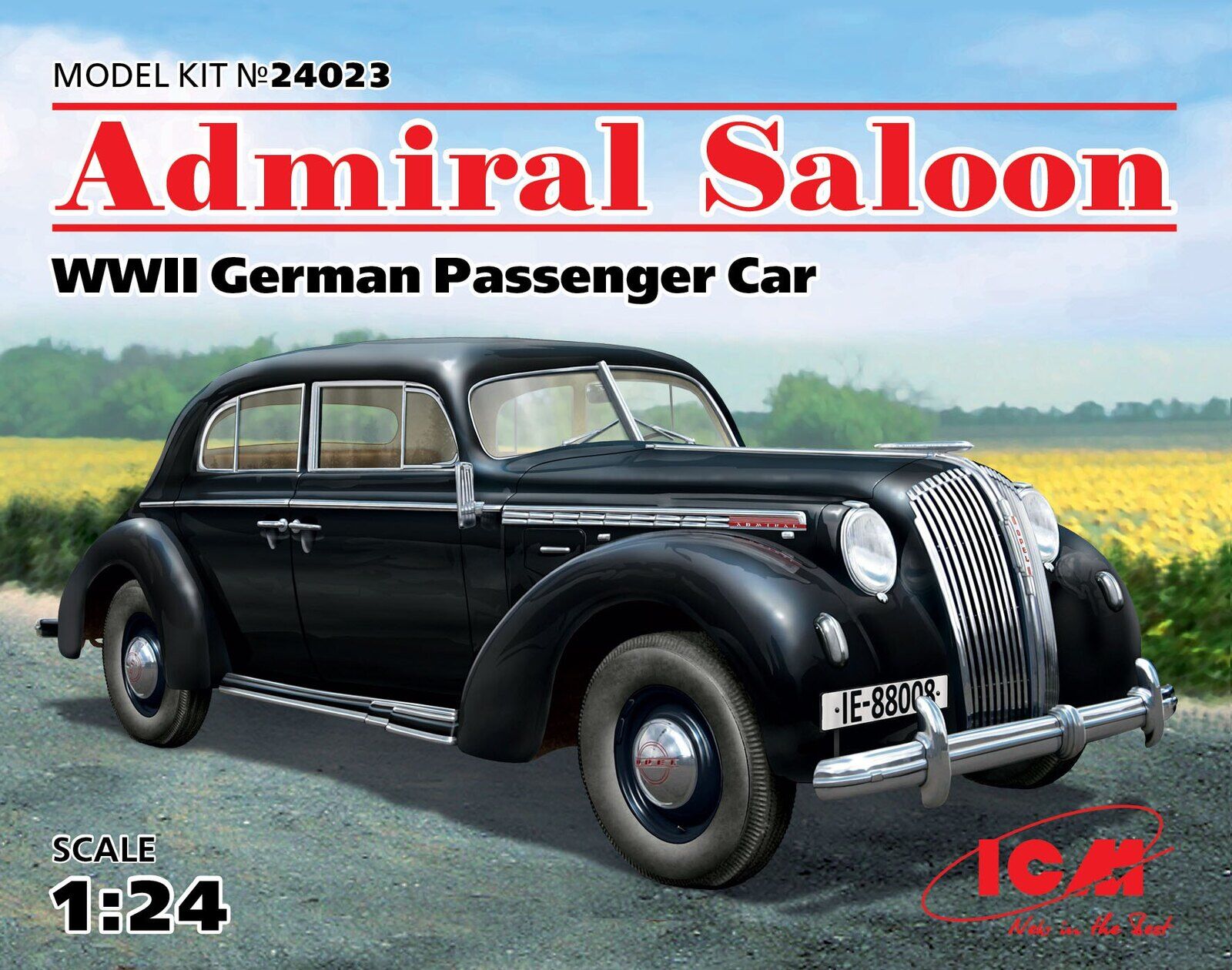 ICM 1/24 Admiral Saloon WWII German Passenger Car Plastic Model Kit