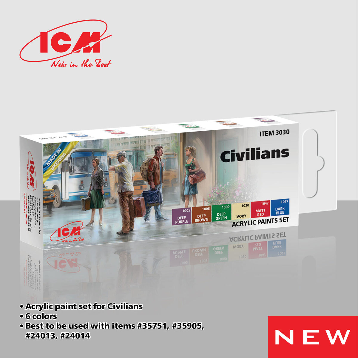 ICM Acrylic Paint Set: Civilians - 6 Colours ICM3030