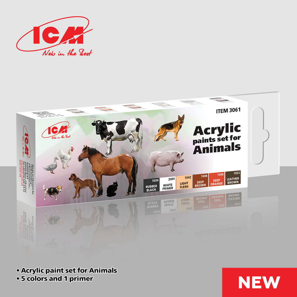ICM Acrylic Paint Set: Animals - 6 Colours ICM3061