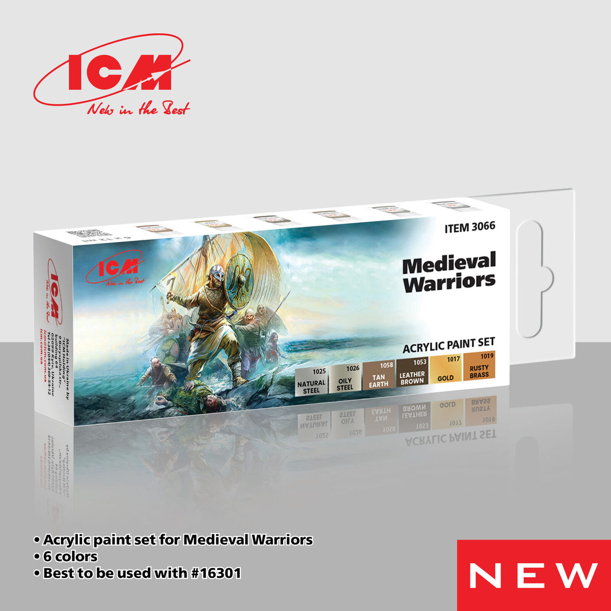 ICM Acrylic Paint Set: Medieval Warriors - 6 Colours ICM3066