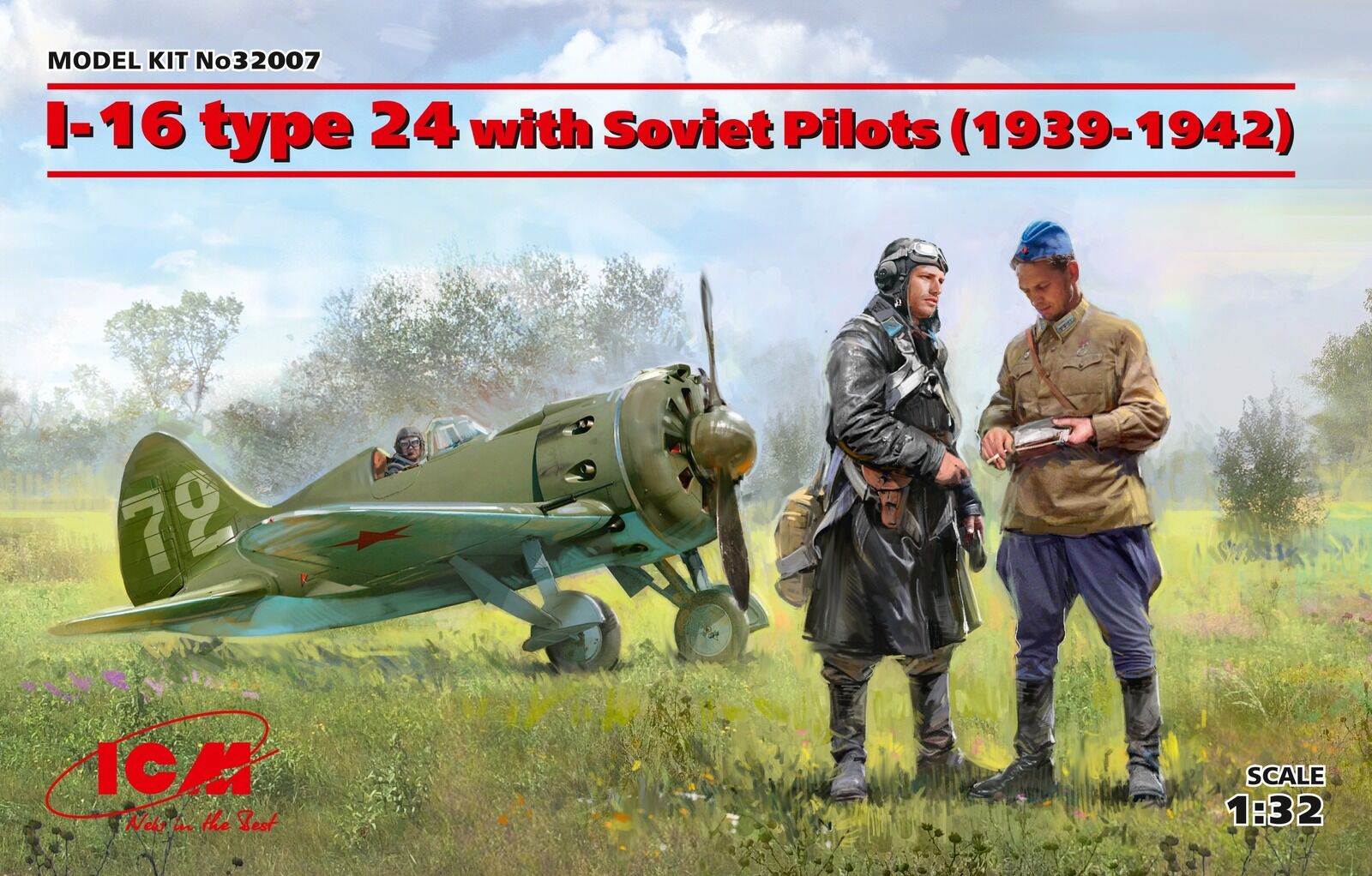 ICM 1/32 I-16 type 24 with Soviet Pilots (1939-1942) Plastic Model Kit
