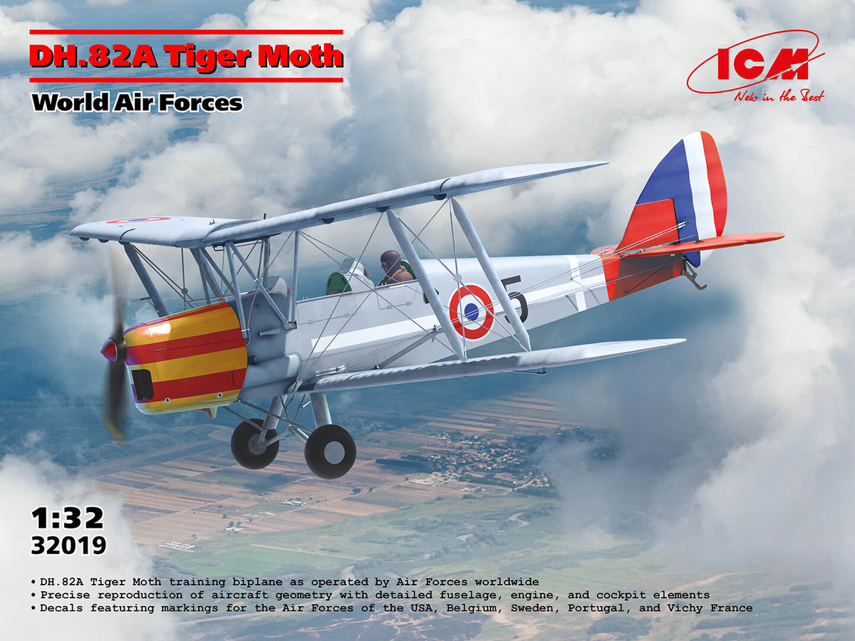 ICM 1/32 DH.82A Tiger Moth of the World Air Forces Plastic Model Kit* Aust Decals* ICM32019