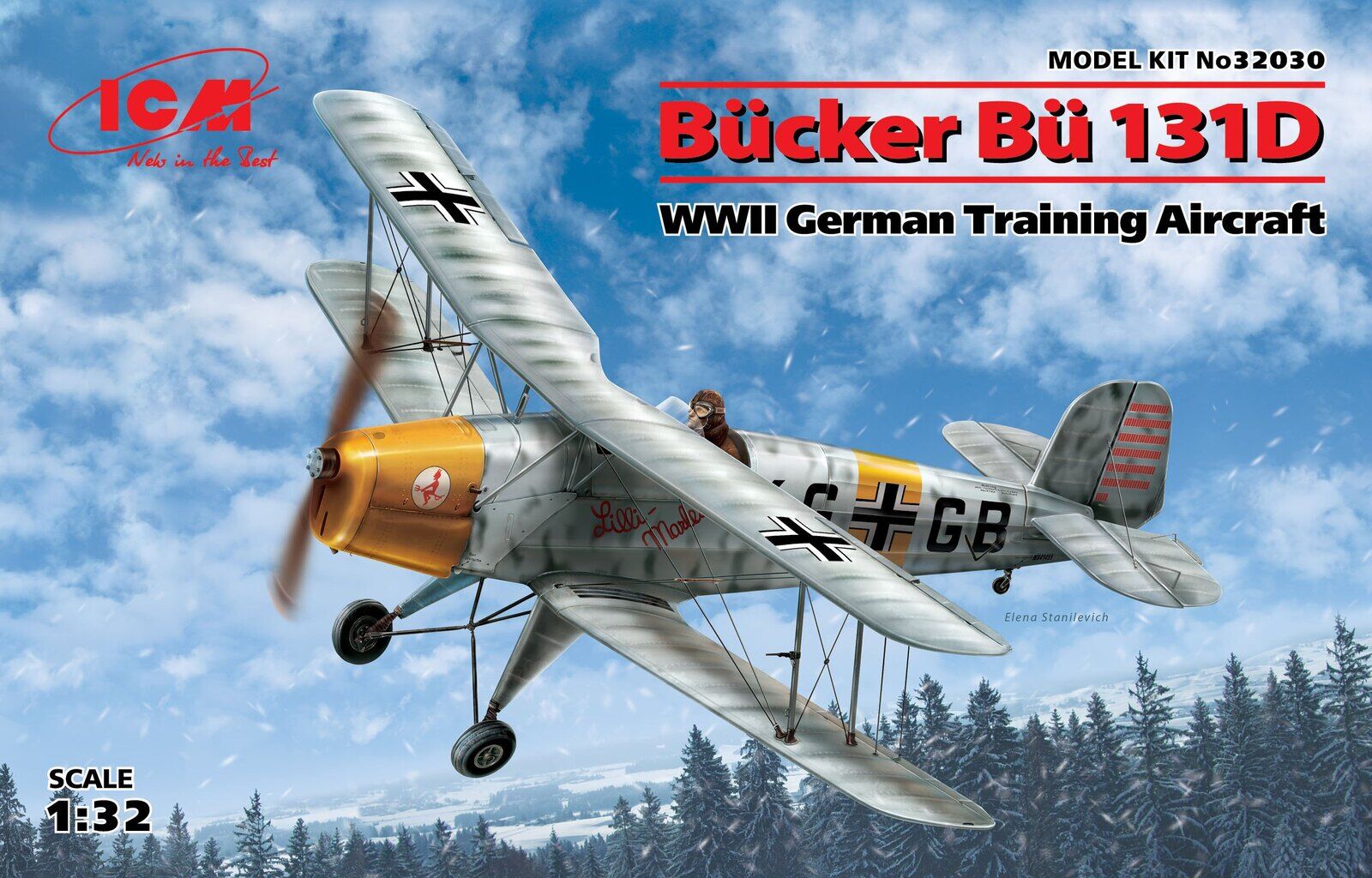 ICM 1/32 Bücker Bü 131D WWII German Training Aircraft Plastic Model Kit