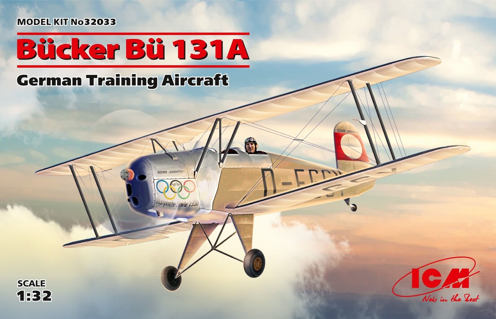 ICM 1/32 Bücker Bü 131A German Training Aircraft Plastic Model Kit