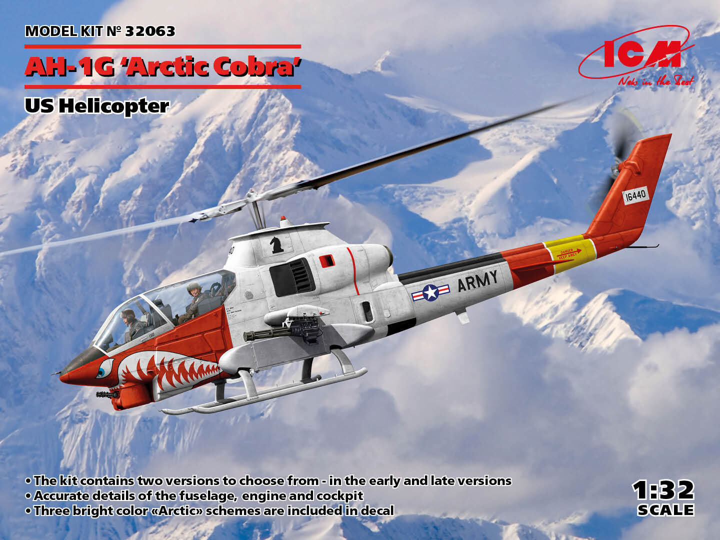ICM 1/32 AH-1G 'Arctic Cobra' US Helicopter Plastic Model Kit