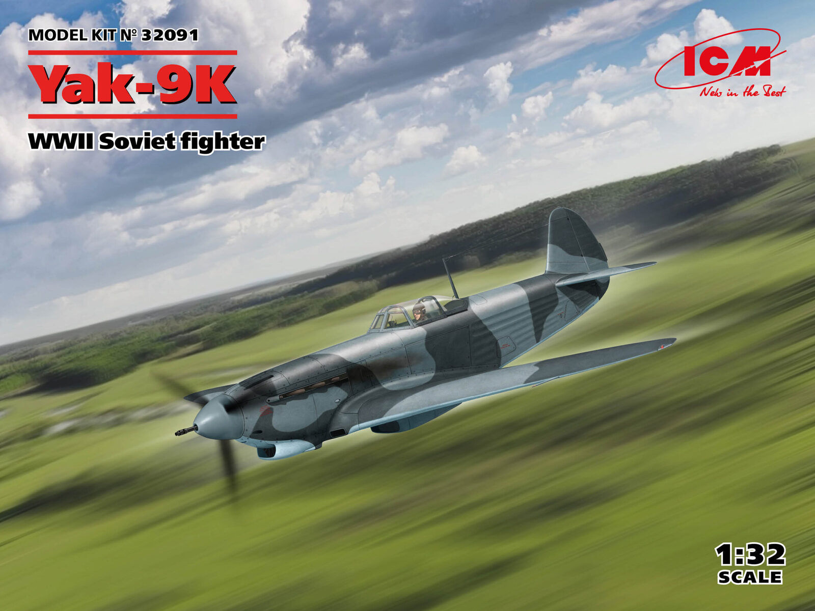 ICM 1/32 Yak-9K WWII Soviet fighter Plastic Model Kit