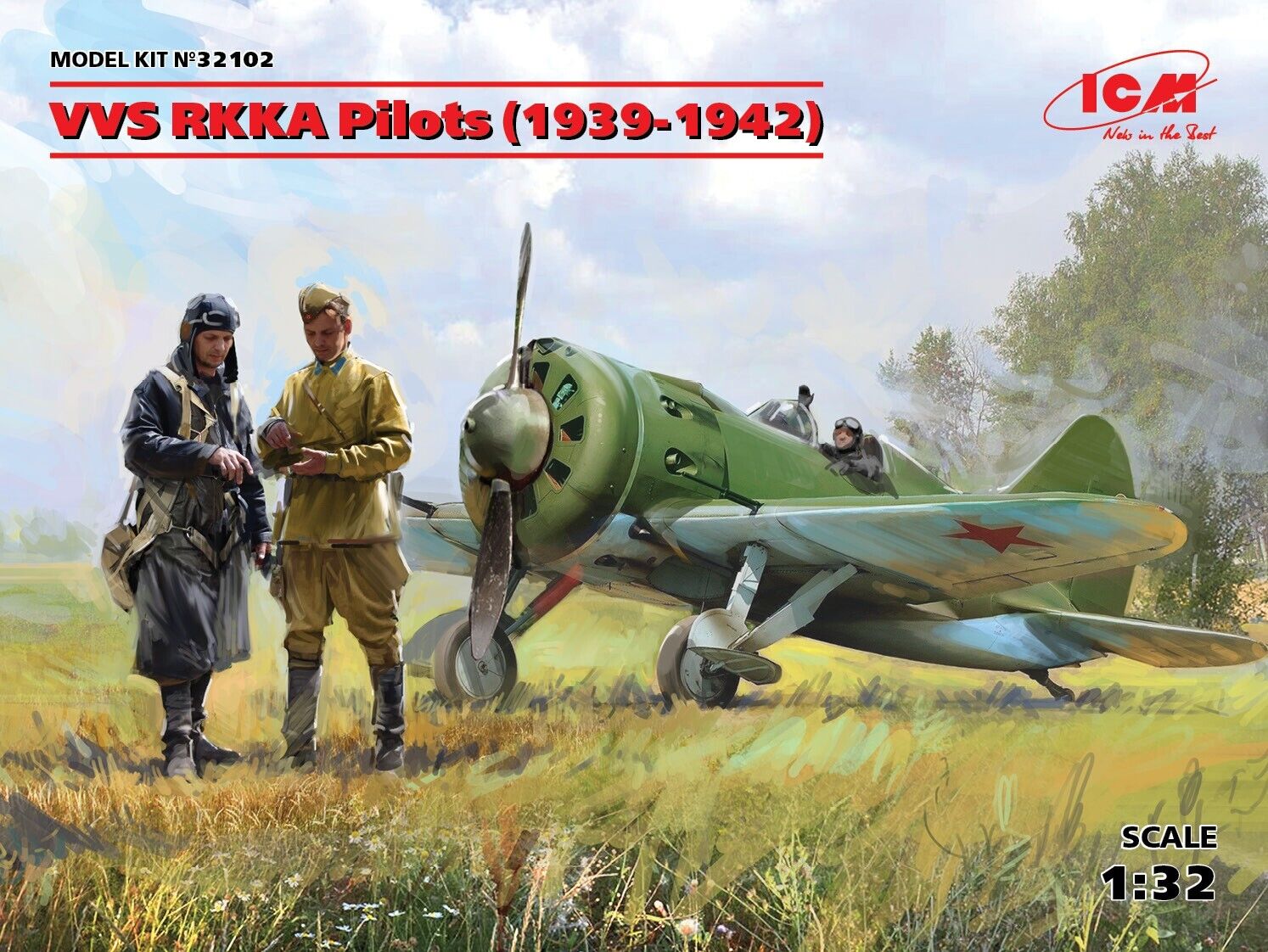 ICM 1/32 VVS RKKA Pilots (1939-1942) (3 Figures) Plastic Model Kit