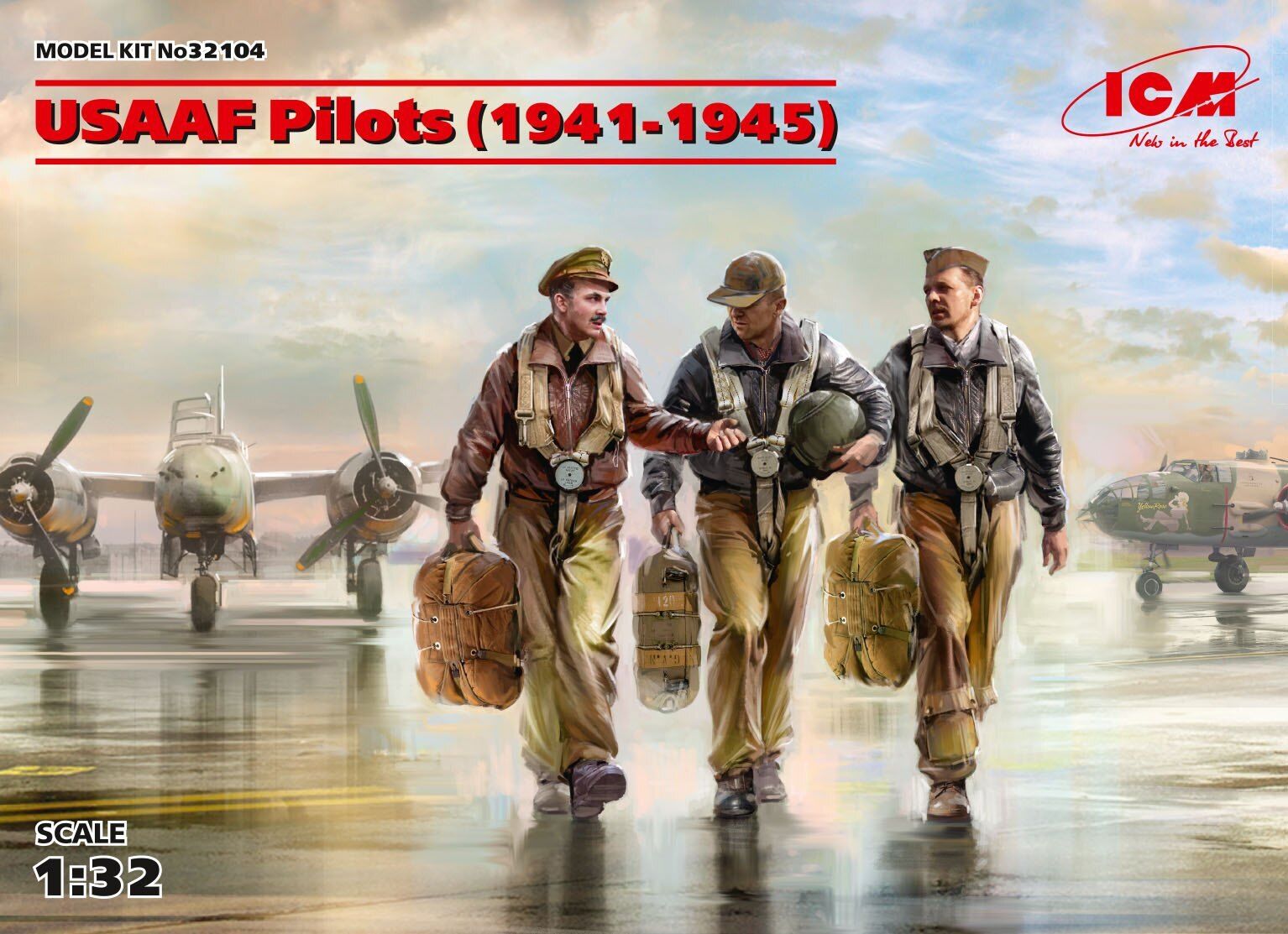 ICM 1/32 USAAF Pilots (1941-1945) (3 Figures) Plastic Model Kit
