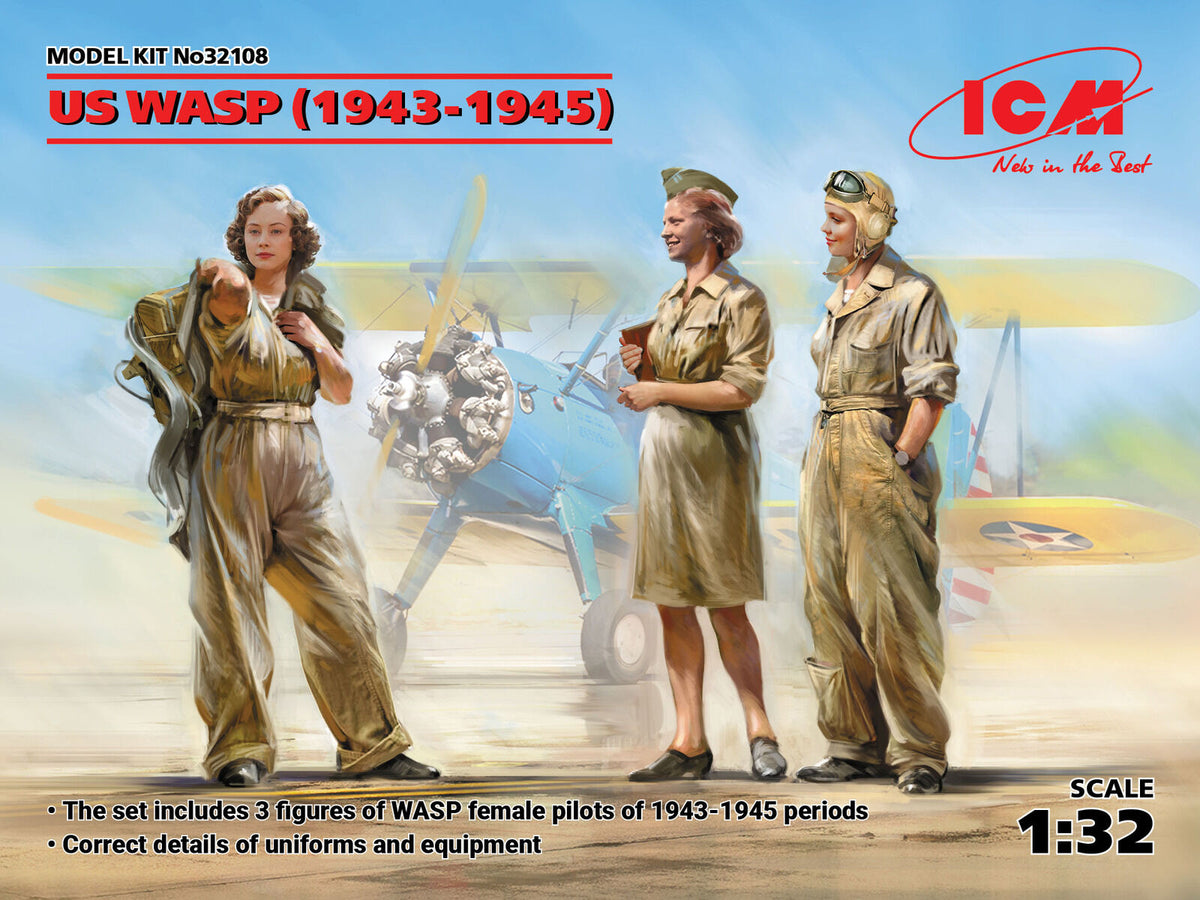 ICM 1/32 US WASP (1943-1945) (3 Figures) Plastic Model Kit ICM32108
