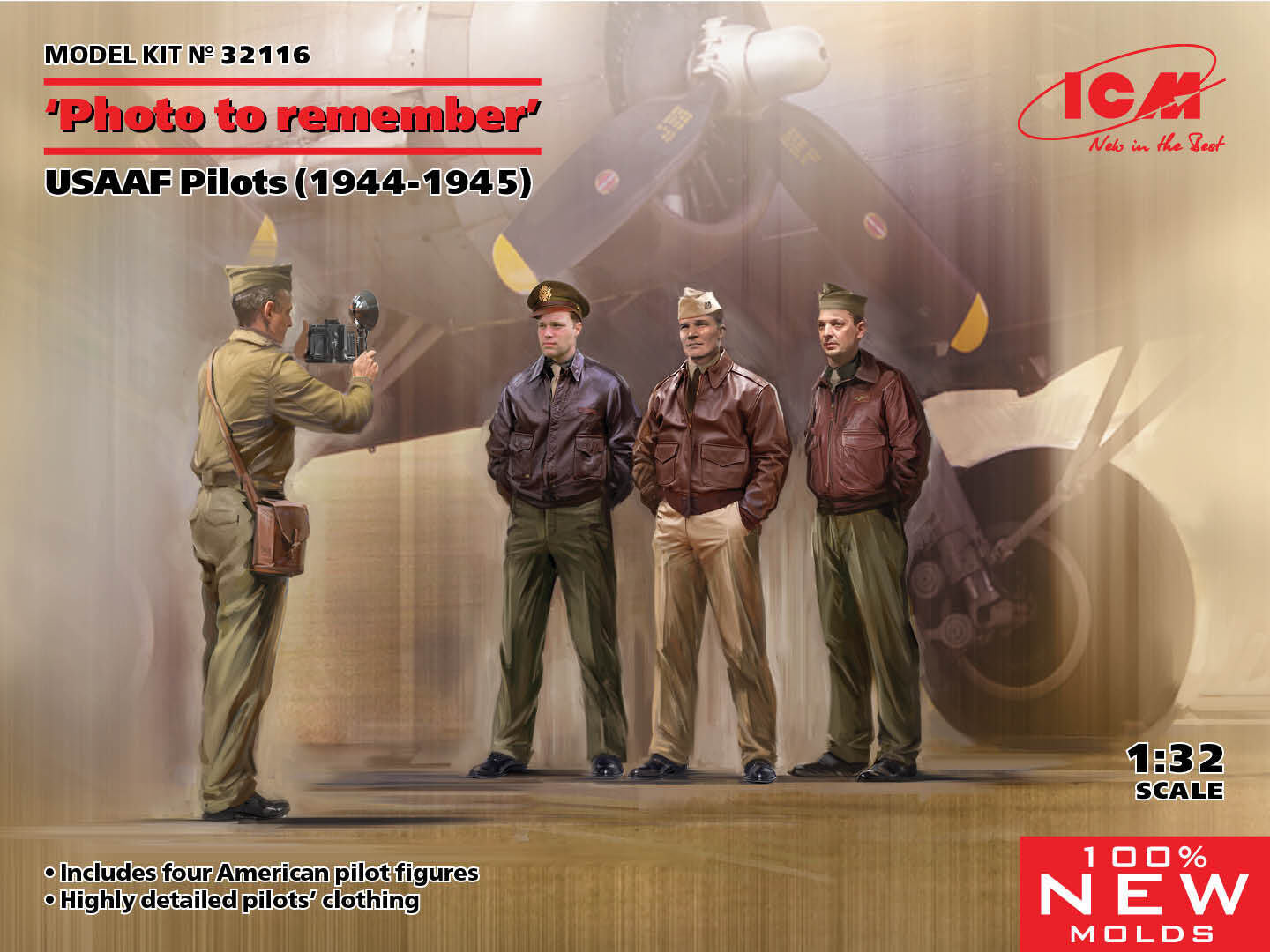 ICM 1/32 'Photo to Remember' USAAF Pilots (1944-1945) Plastic Model Kit