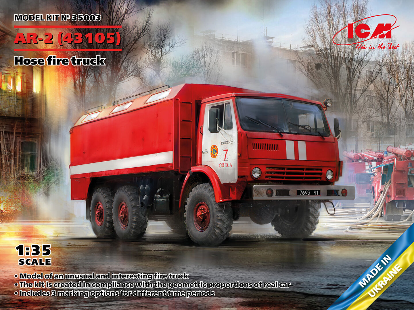 ICM 1/35 AR-2 (43105) Hose fire truck Plastic Model Kit