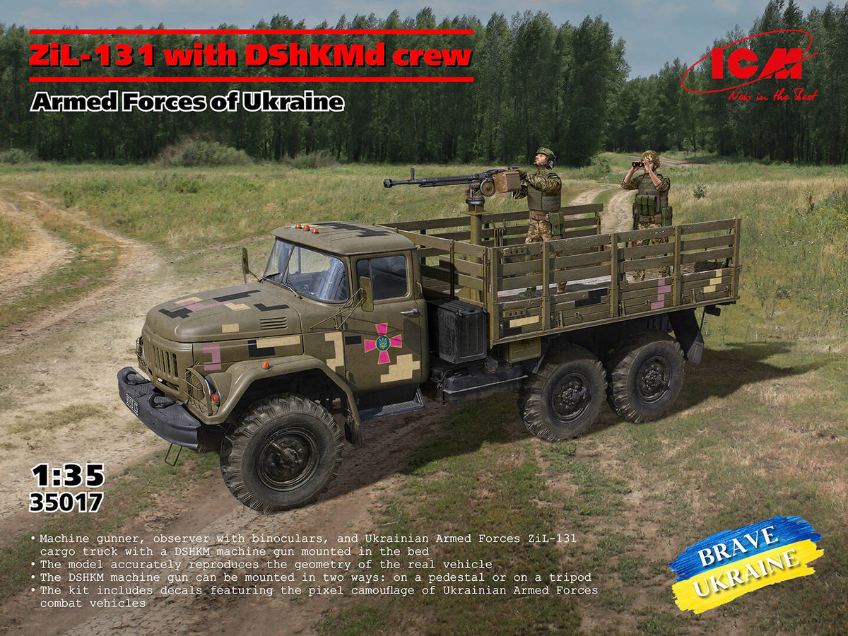 ICM 1/35 Z?L-131 with DShKMd crew. Armed Forces of Ukraine Plastic Model Kit ICM35017