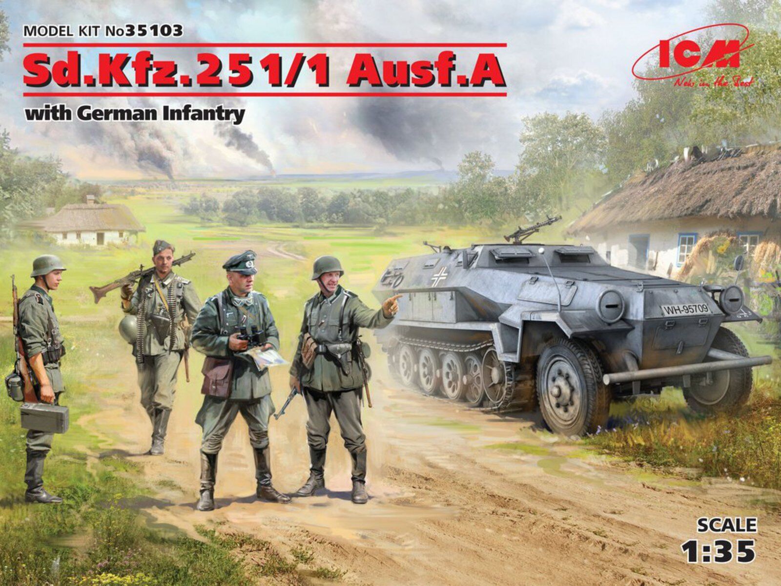 ICM 1/35 Sd.Kfz.251/1 Ausf.A with German Infantry Plastic Model Kit