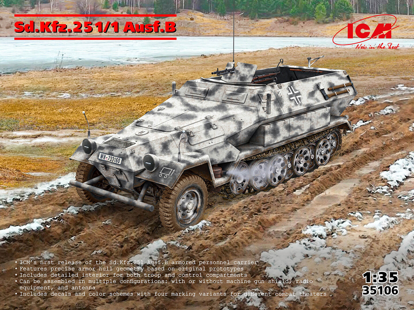 ICM 1/35 Sd.Kfz.251/1 Ausf.B Plastic Model Kit