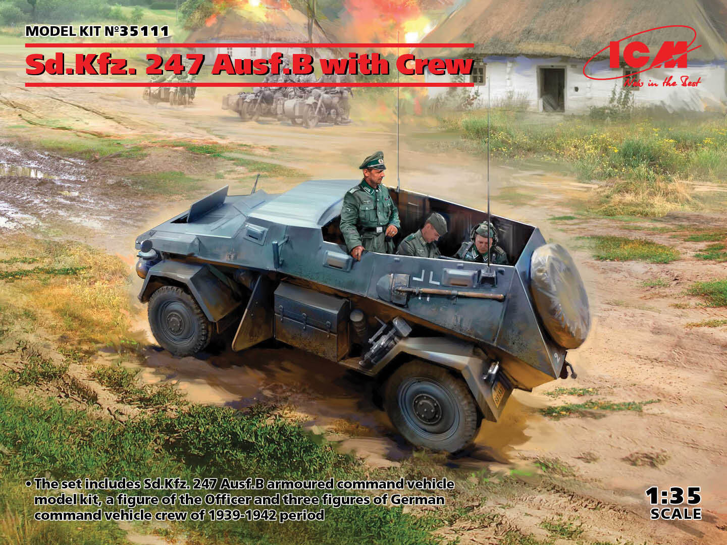 ICM 1/35 Sd.Kfz. 247 Ausf.B with Crew Plastic Model Kit