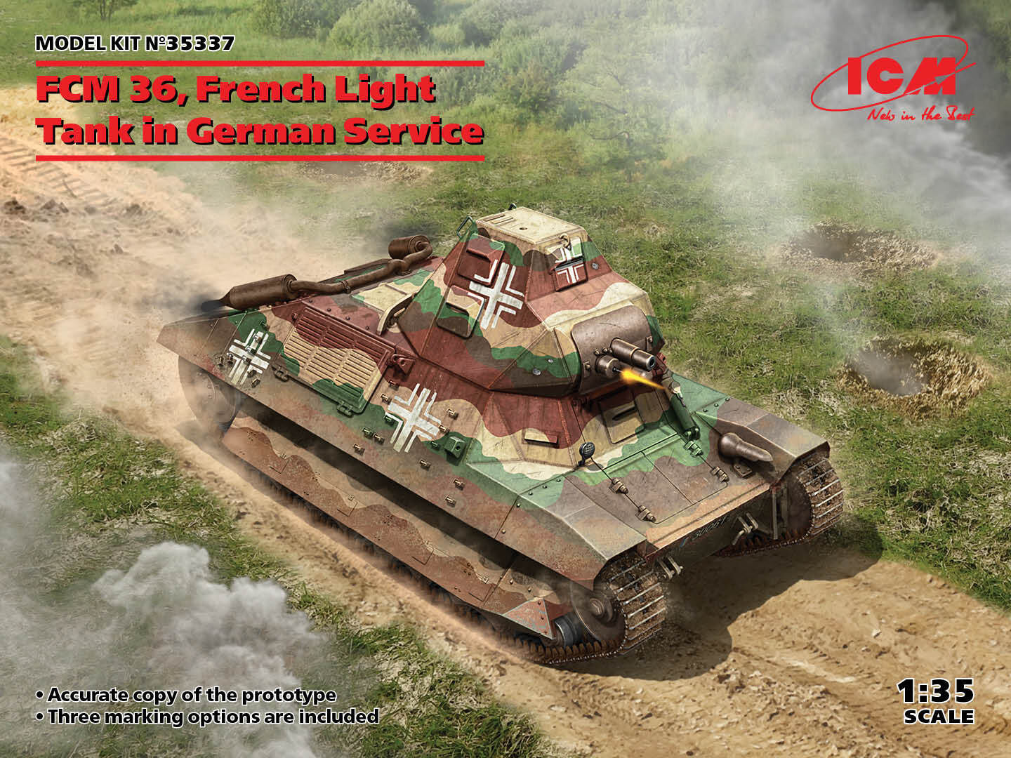 ICM 1/35 FCM 36 French Light Tank in German Service Plastic Model Kit
