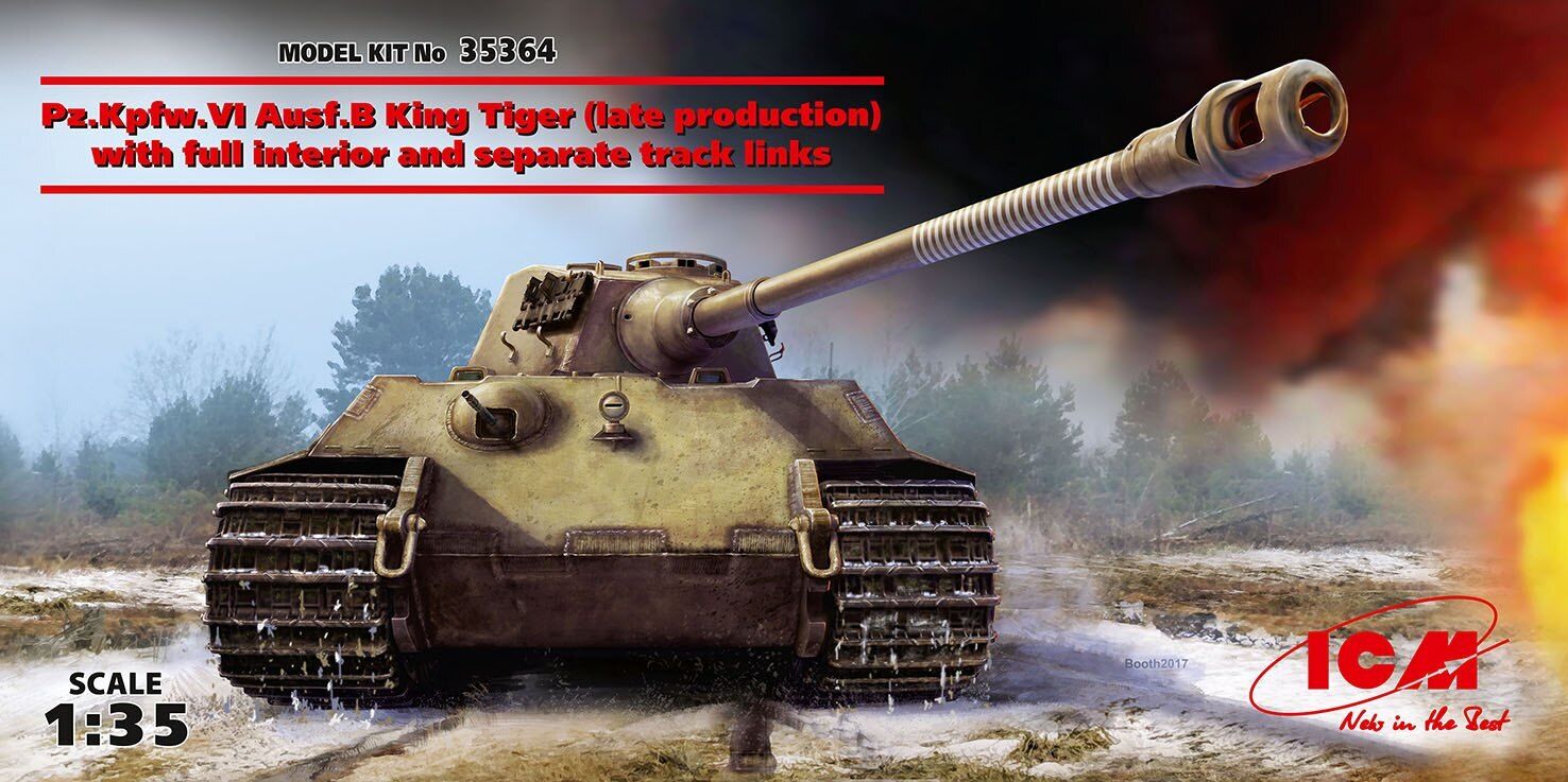 ICM 1/35 Pz.Kpfw.VI Ausf.B King Tiger (Late Production) with full interior WWII German Heavy Tank Plastic Model Kit