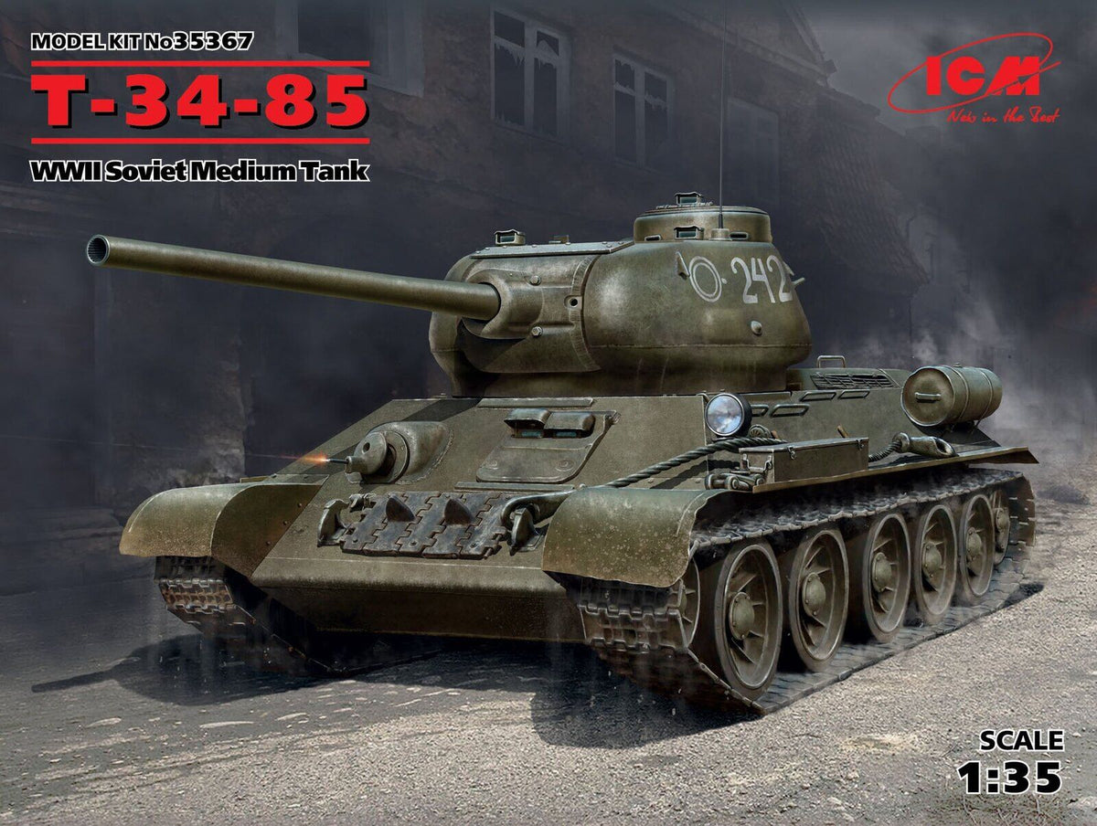 ICM 1/35 ?-34-85 WWII Soviet Medium Tank Plastic Model Kit ICM35367