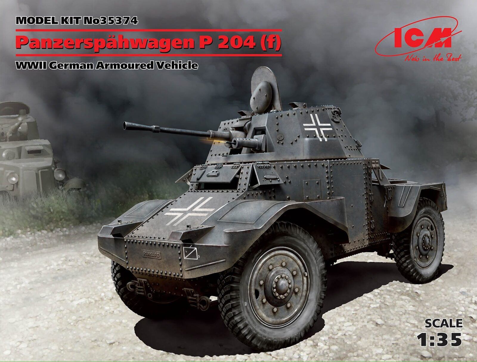 ICM 1/35 Panzersphwagen P 204 (f) WWII German Armoured Vehicle Plastic Model Kit