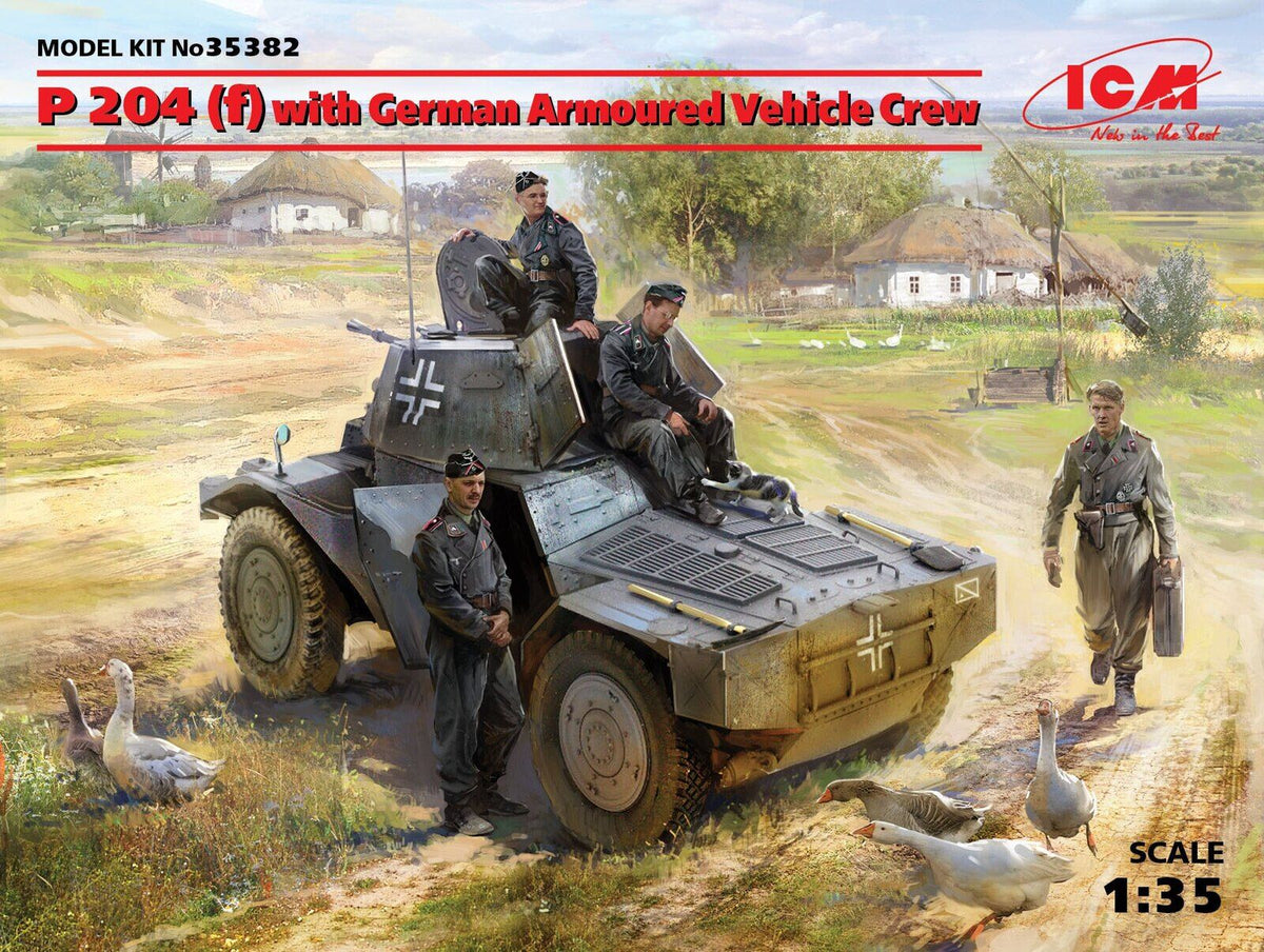 ICM 1/35 P 204 (f) with German Armoured Vehicle Crew Plastic Model Kit ICM35382