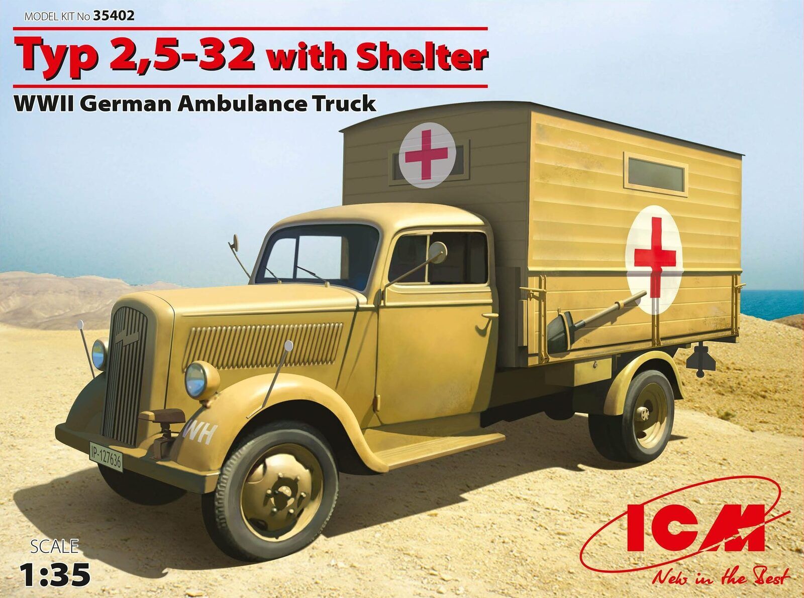 ICM 1/35 Typ 2 5-32 with Shelter WWII German Ambulance Truck Plastic Model Kit