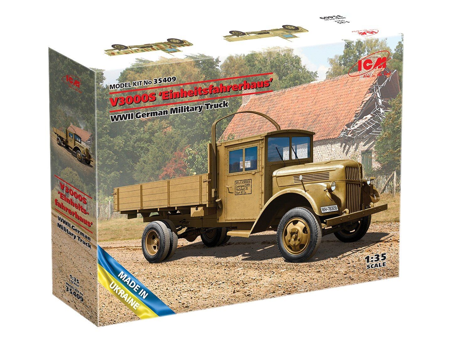 ICM 1/35 V3000S 'Einheitsfahrerhaus' WWII German Military Truck Plastic Model Kit