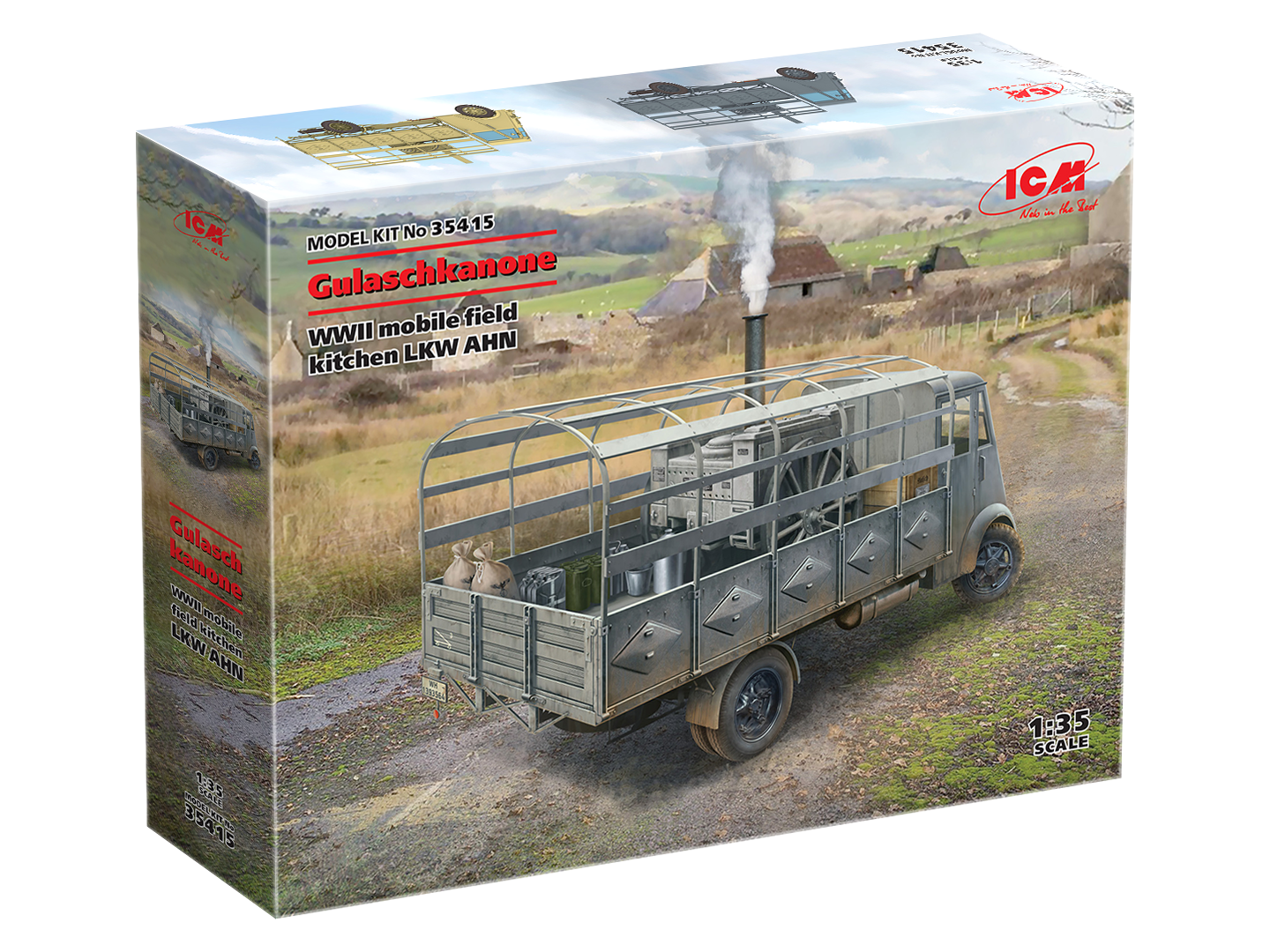 ICM 1/35 AHN 'Gulaschkanone' WWII German mobile field kitchen Plastic Model Kit