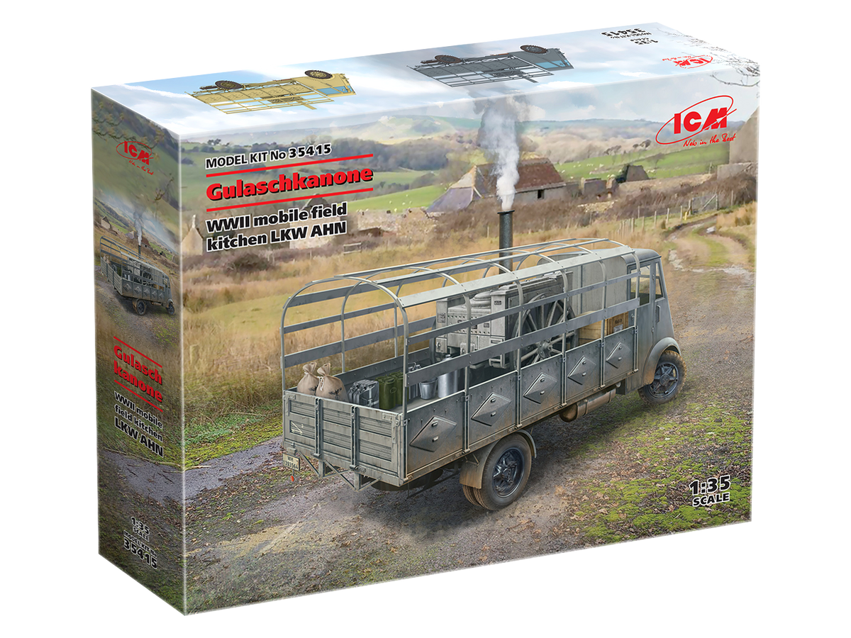 ICM 1/35 AHN 'Gulaschkanone' WWII German mobile field kitchen Plastic Model Kit ICM35415