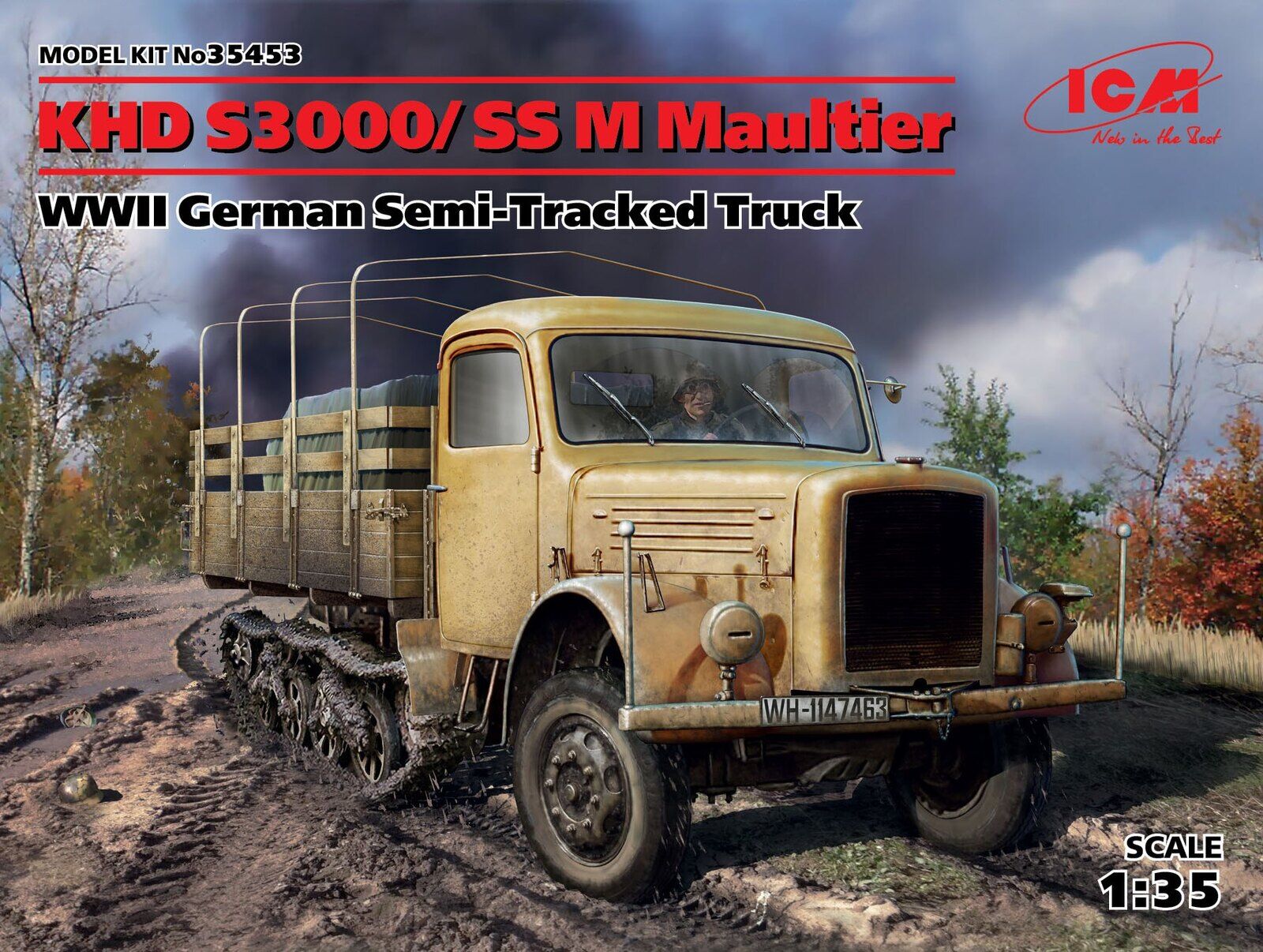 ICM 1/35 KHD S3000/SS M Maultier WWII German Semi-Tracked Truck Plastic Model Kit