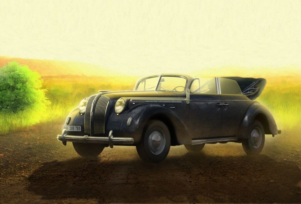ICM 1/35 Admiral Cabriolet WWII German Staff Car with Figures Plastic Model Kit