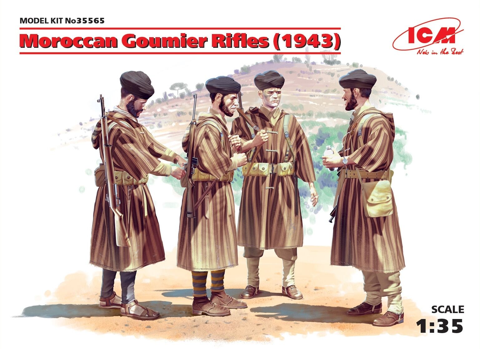 ICM 1/35 Moroccan Goumier Rifles (1943) (4 Figures) Plastic Model Kit