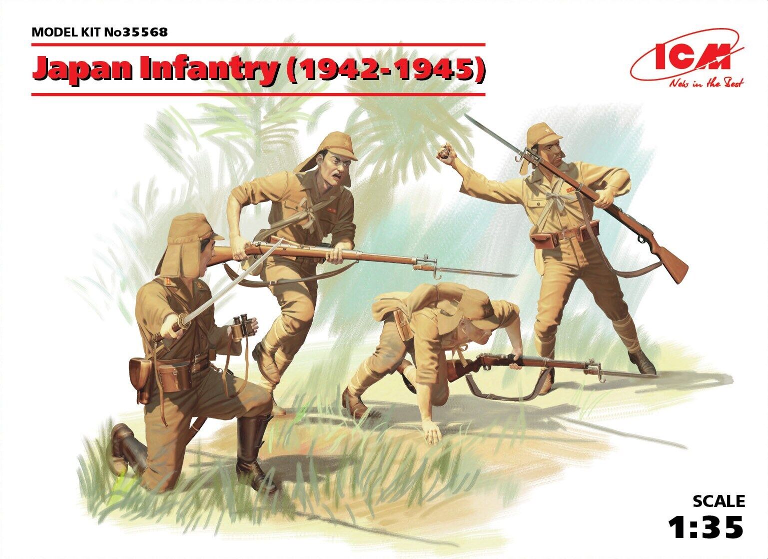 ICM 1/35 Japan Infantry (1942-1945) (4 Figures) Plastic Model Kit
