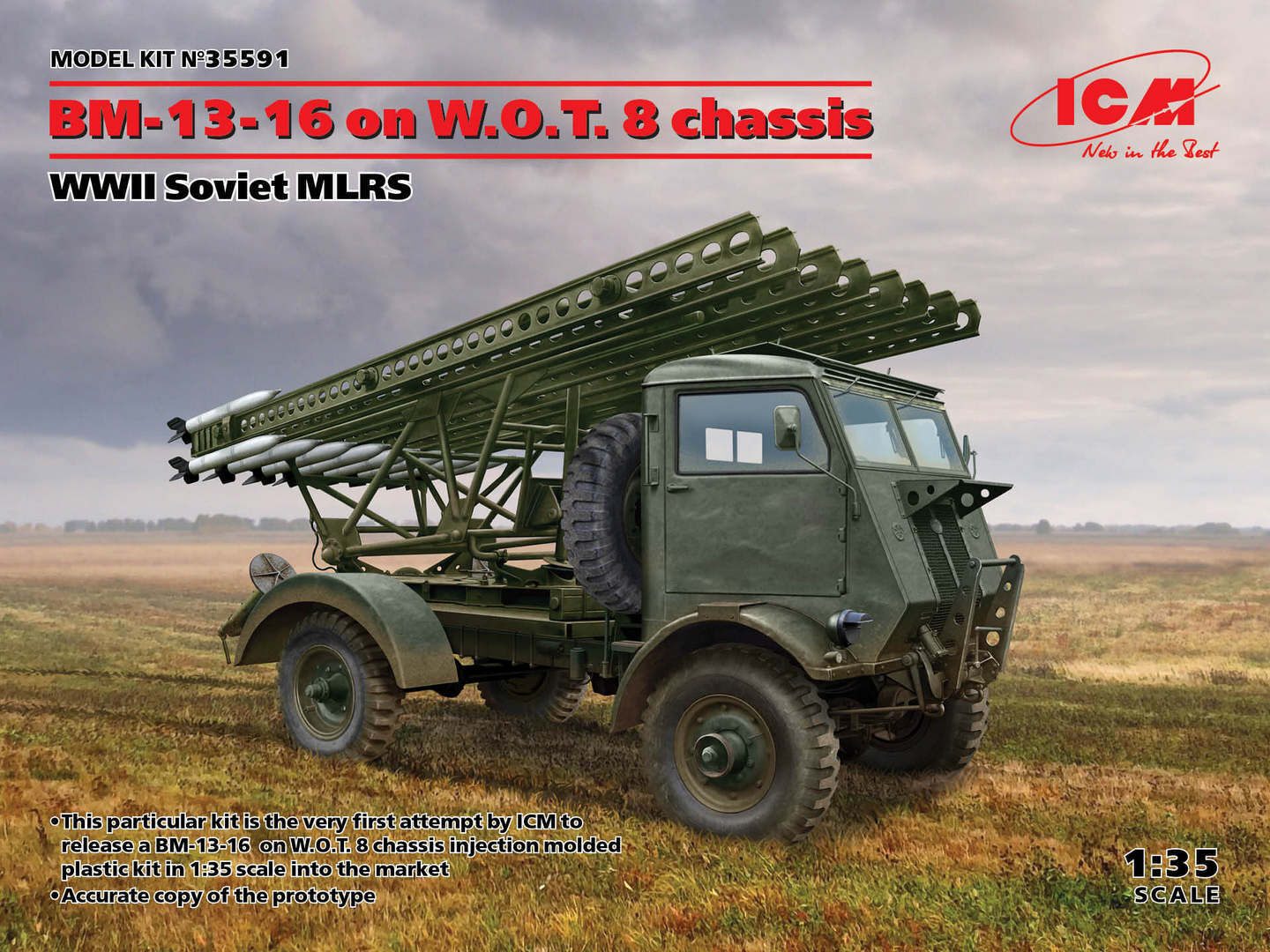 ICM 1/35 BM-13-16 on W.O.T. 8 chassis WWII Soviet MLRS Plastic Model Kit