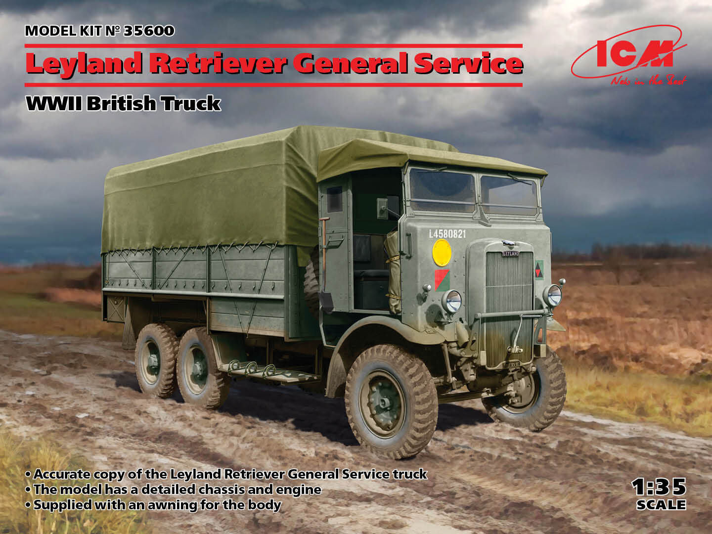 ICM 1/35 Leyland Retriever General Service WWII British Truck Plastic Model Kit
