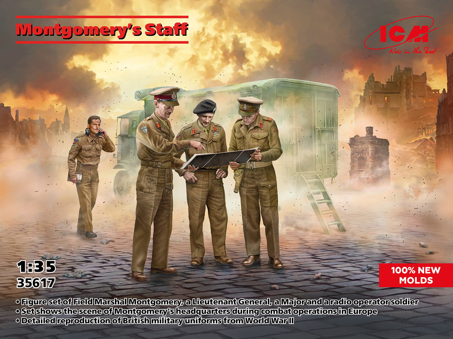 ICM 1/35 Montgomery's Staff Plastic Model Kit