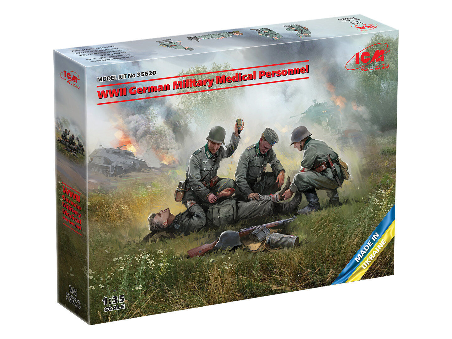 ICM 1/35 WWII German Military Medical Personnel Plastic Model Kit
