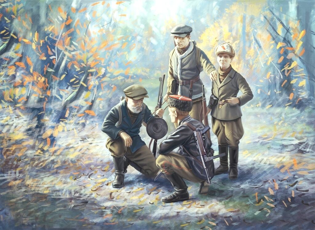 ICM 1/35 WWII Soviet Partisans (4 Figures) Plastic Model Kit