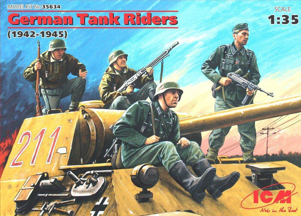 ICM 1/35 German Tank Riders (1942-1945) (4 Figures) Plastic Model Kit